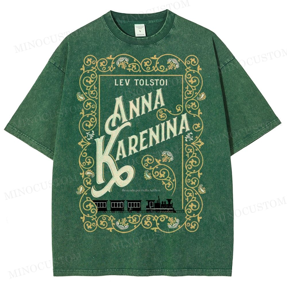 Anna Karenina Book Cover Washed T-Shirt 