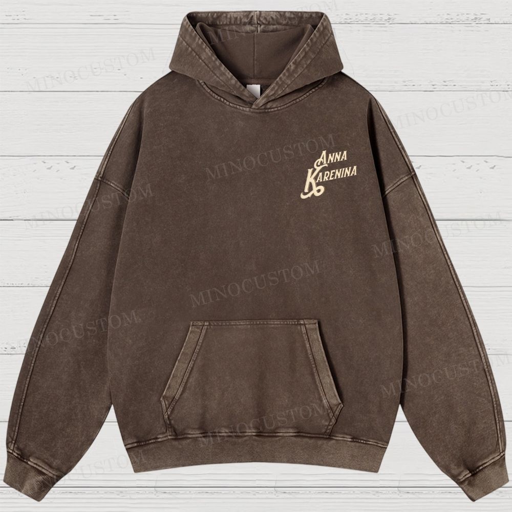Anna Karenina Book Cover Washed Hoodies 