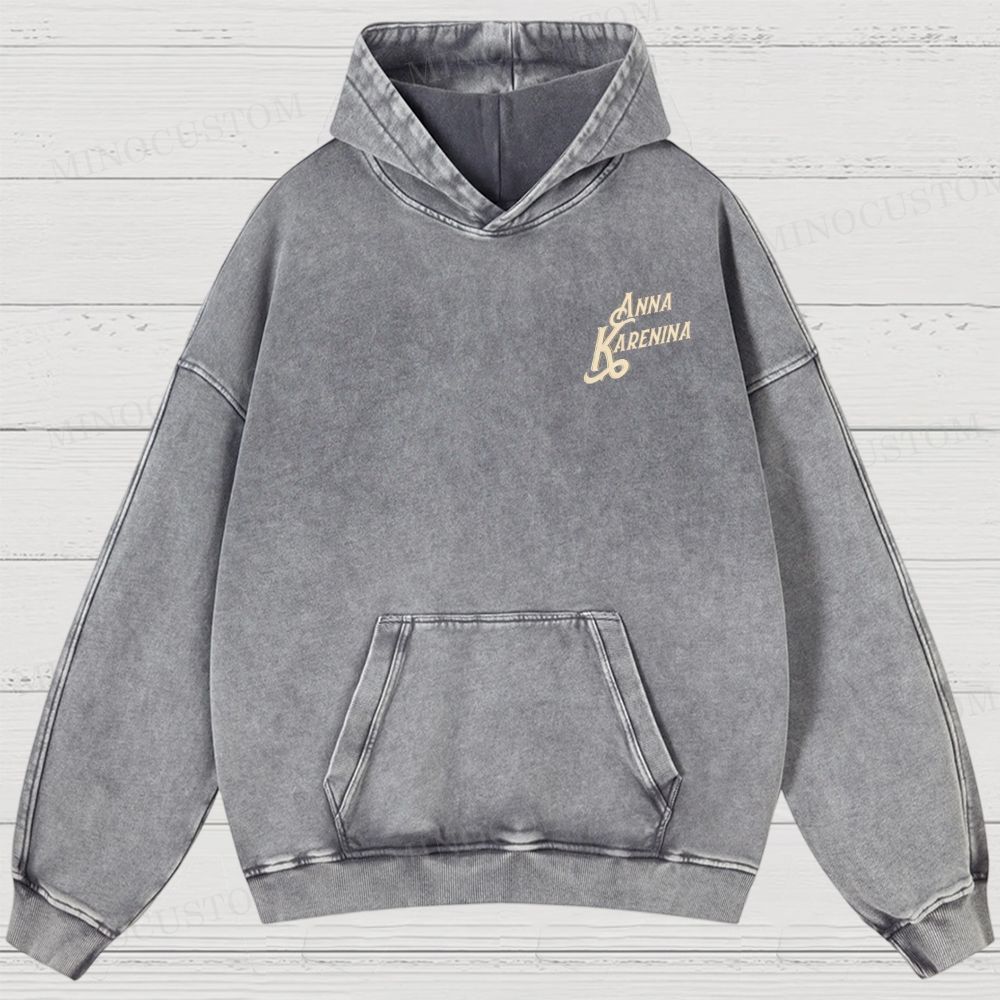 Anna Karenina Book Cover Washed Hoodies 