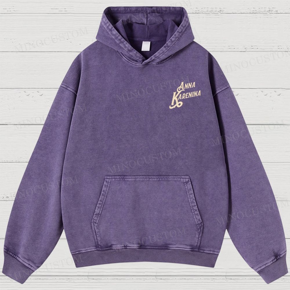 Anna Karenina Book Cover Washed Hoodies 