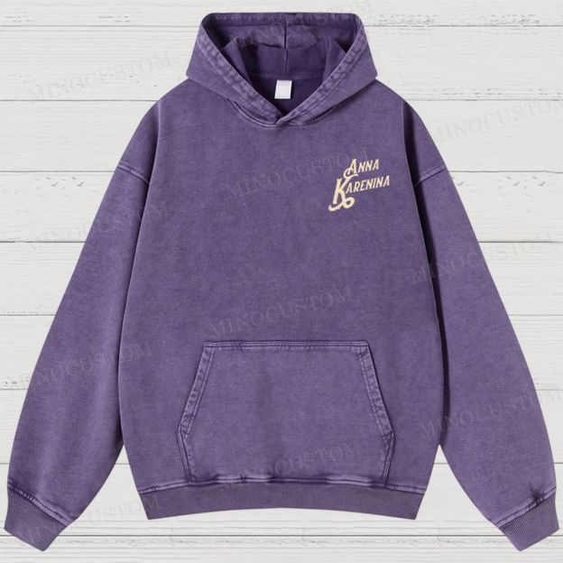 Anna Karenina Book Cover Washed Hoodies 