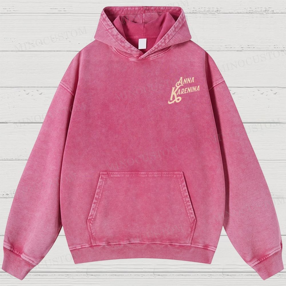 Anna Karenina Book Cover Washed Hoodies 