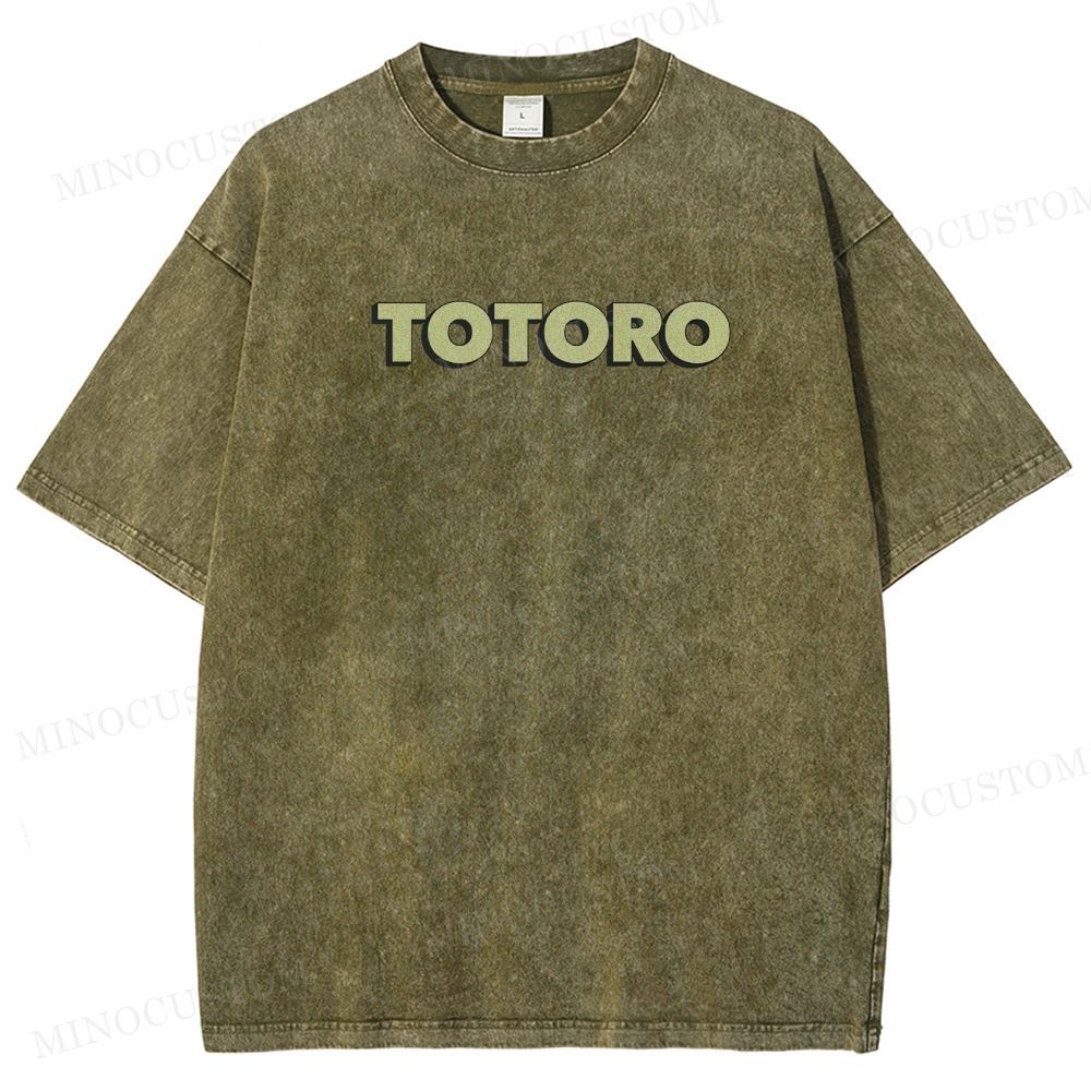 My Neighbor Totoro Anime Fantasy Graphic Washed T-Shirt