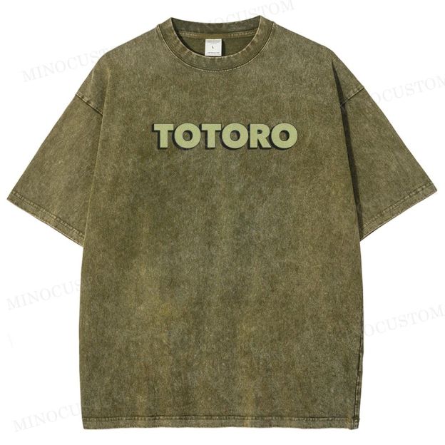 My Neighbor Totoro Anime Fantasy Graphic Washed T-Shirt
