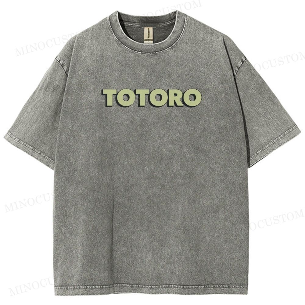 My Neighbor Totoro Anime Fantasy Graphic Washed T-Shirt