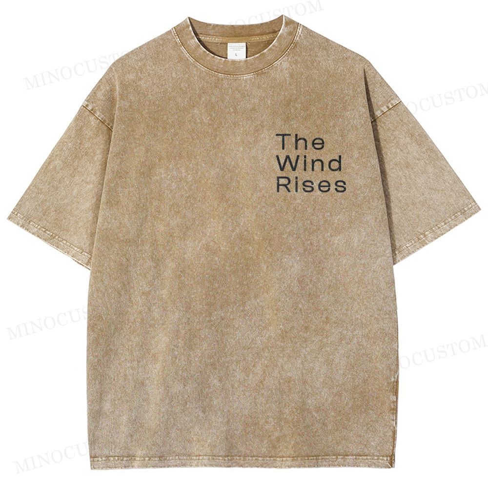 The Wind Rises Anime Drama Graphic Washed T - Shirt