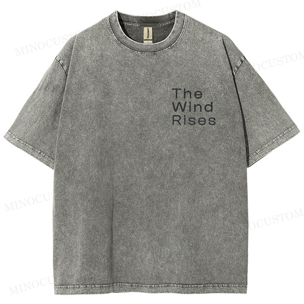 The Wind Rises Anime Drama Graphic Washed T - Shirt