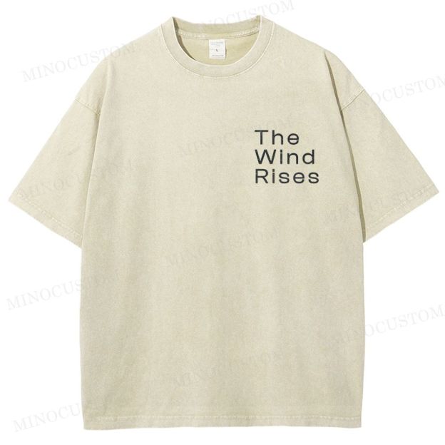 The Wind Rises Anime Drama Graphic Washed T - Shirt