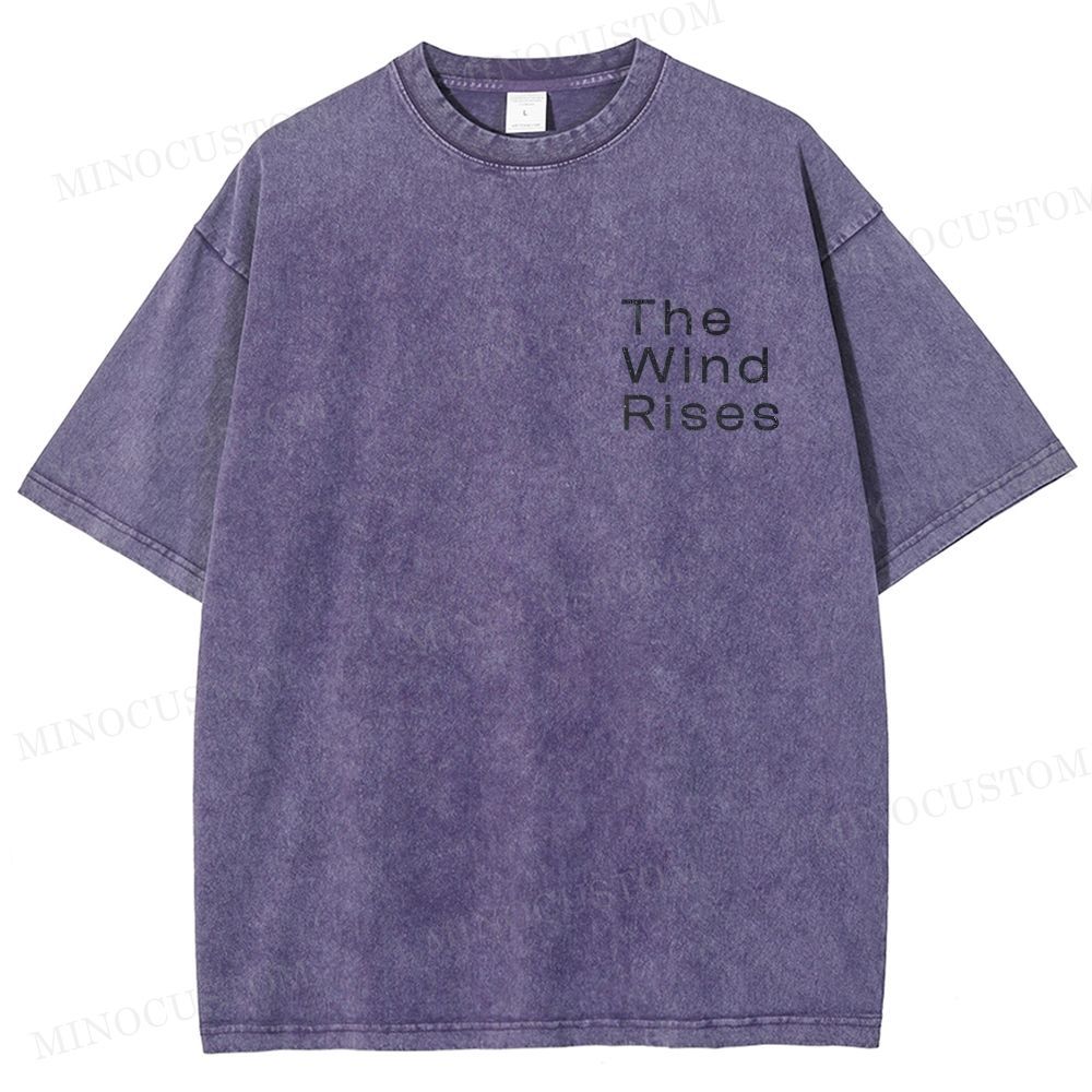 The Wind Rises Anime Drama Graphic Washed T - Shirt