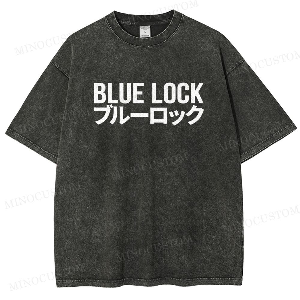 Blue Lock Anime Sports Graphic Washed T - Shirt