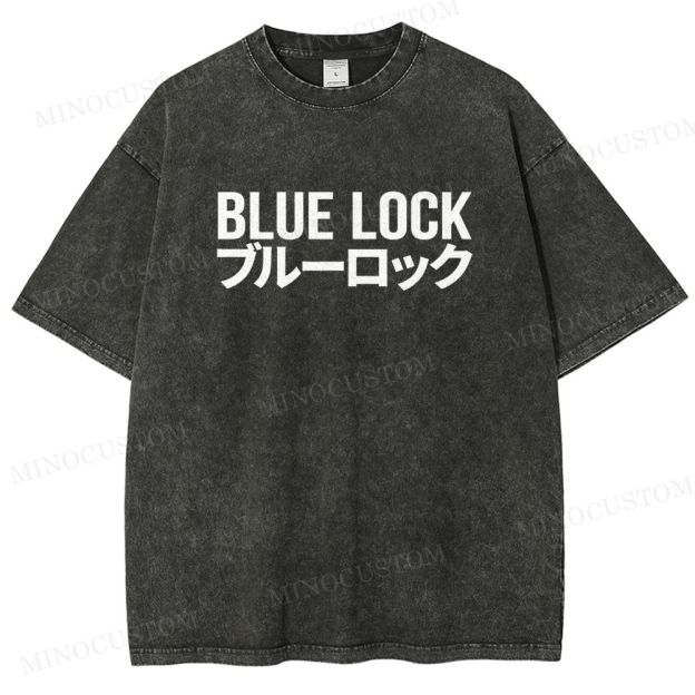 Blue Lock Anime Sports Graphic Washed T - Shirt