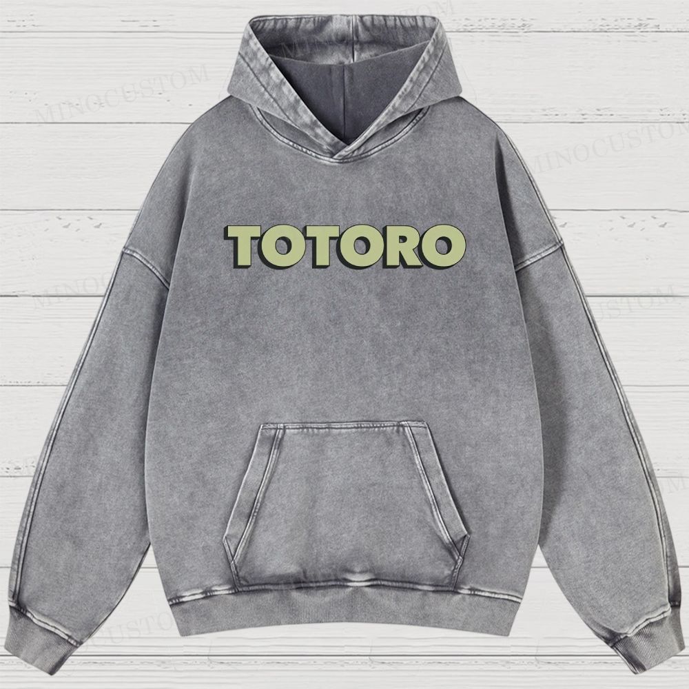 My Neighbor Totoro Anime Fantasy Graphic Washed Hoodies