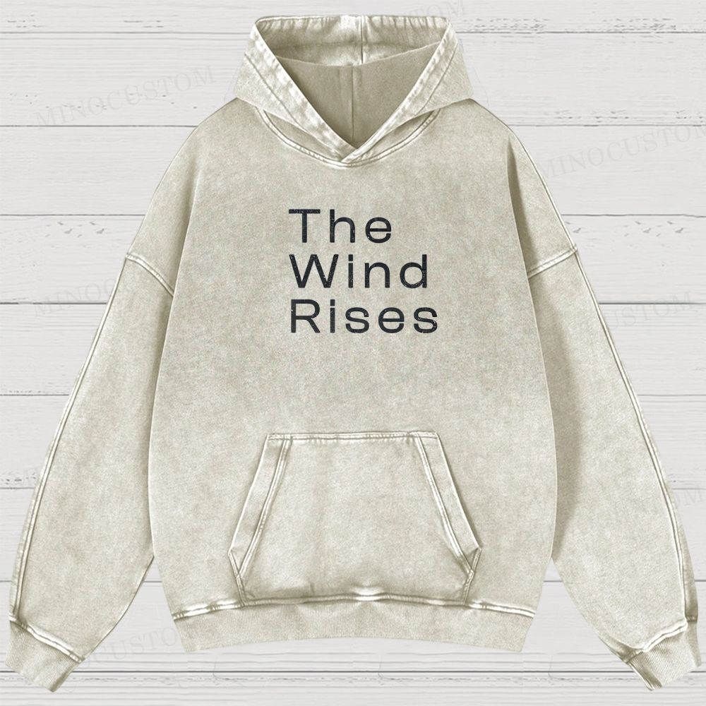 The Wind Rises Anime Drama Graphic Washed Hoodies