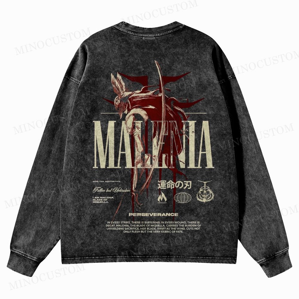 Elden Ring Vintag Game Washed Long-Sleeved T-Shirt 