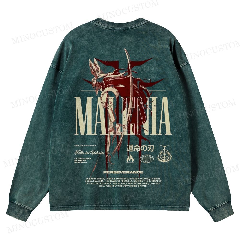 Elden Ring Vintag Game Washed Long-Sleeved T-Shirt 