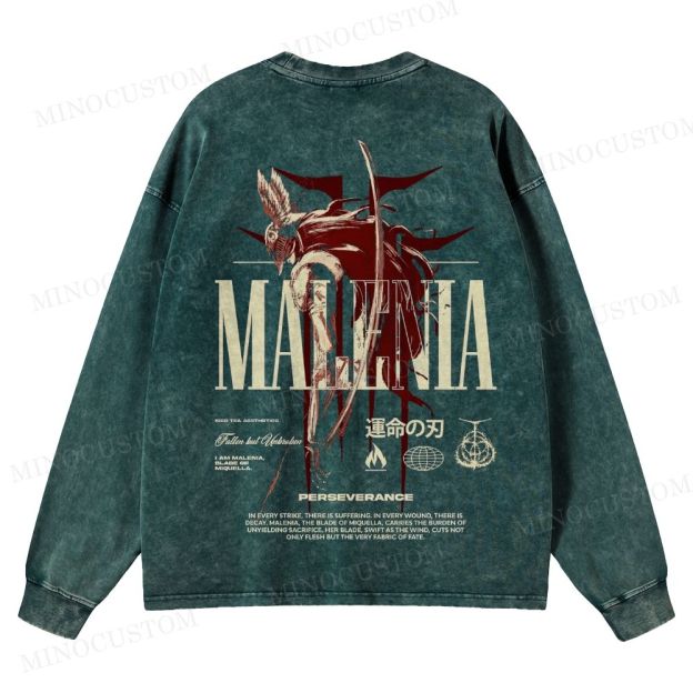 Elden Ring Vintag Game Washed Long-Sleeved T-Shirt 