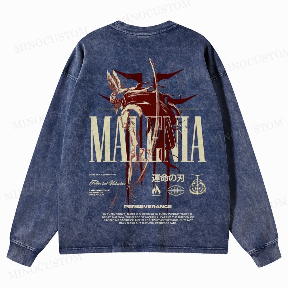 Elden Ring Vintag Game Washed Long-Sleeved T-Shirt 