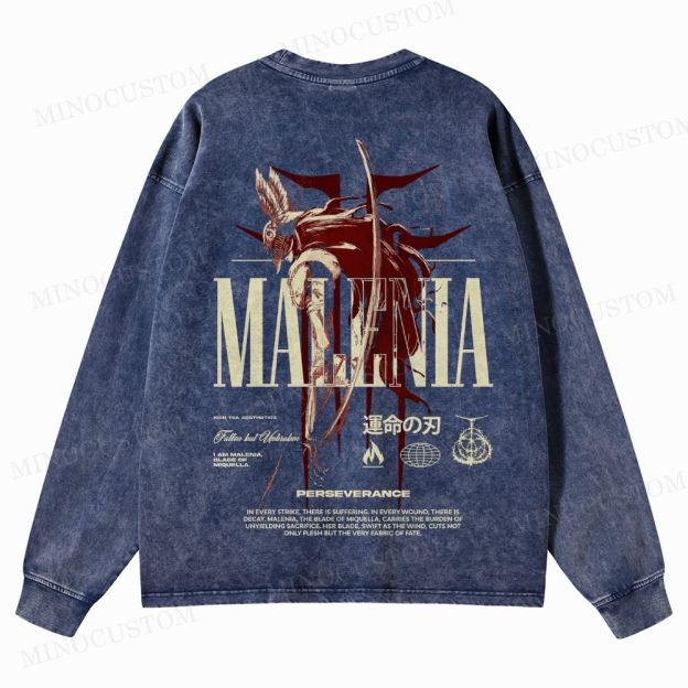 Elden Ring Vintag Game Washed Long-Sleeved T-Shirt 