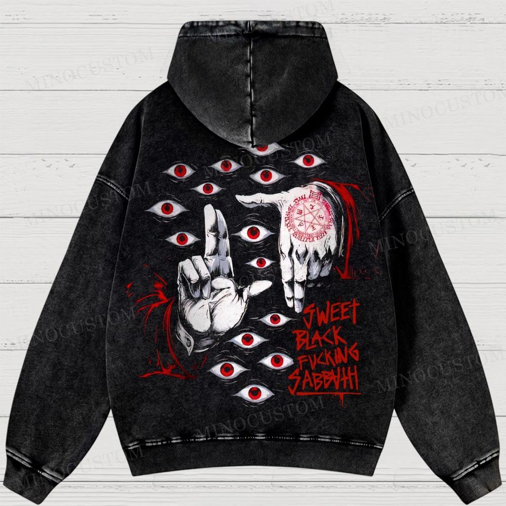 Occult Eye Ritual Washed Hoodies