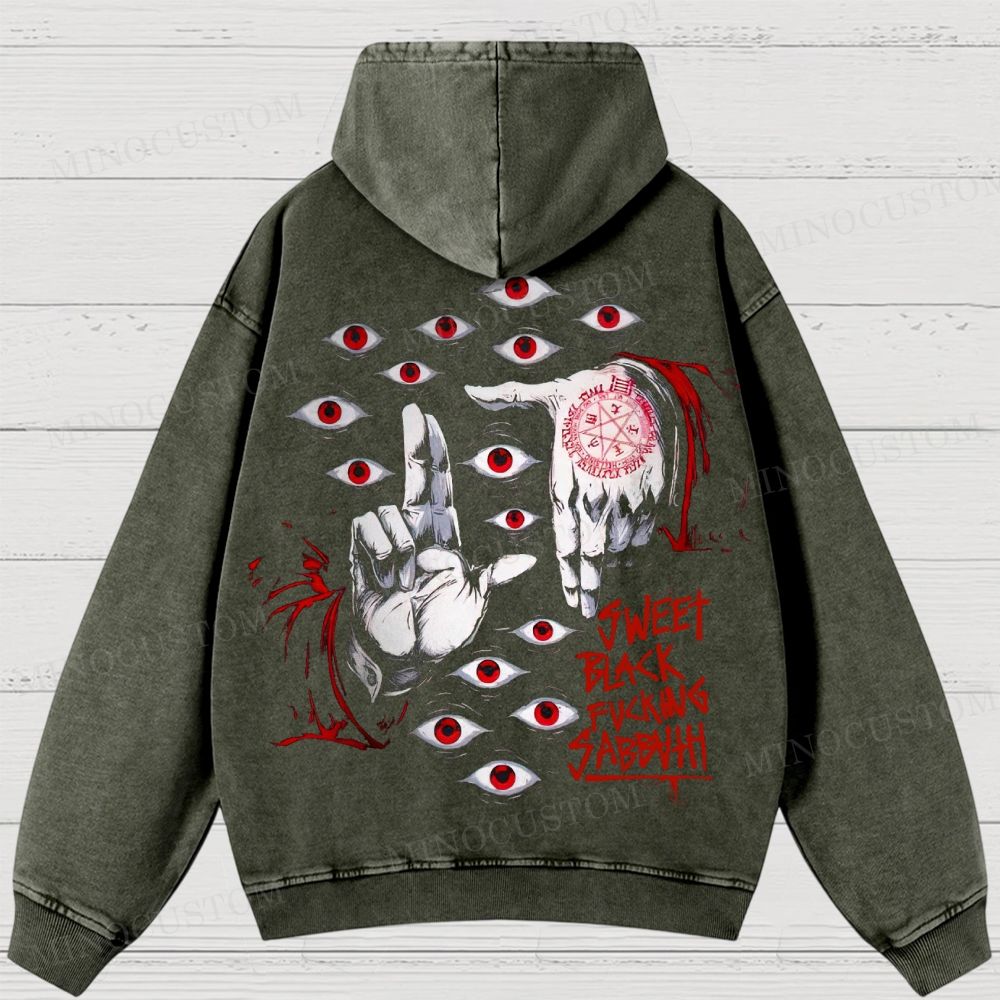 Occult Eye Ritual Washed Hoodies