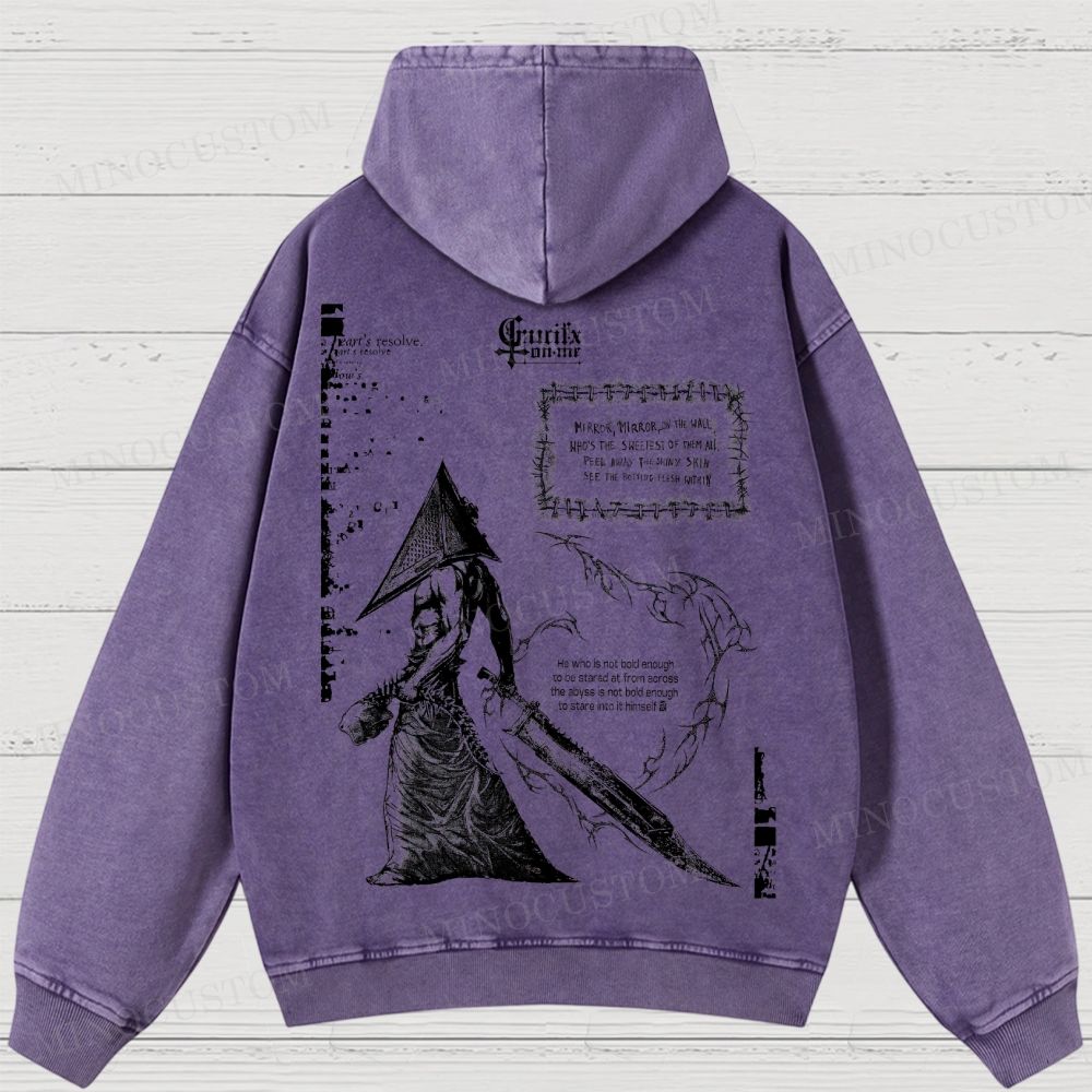 Vintage Silent Hill Tee: Retro Gamer Washed Hoodies 