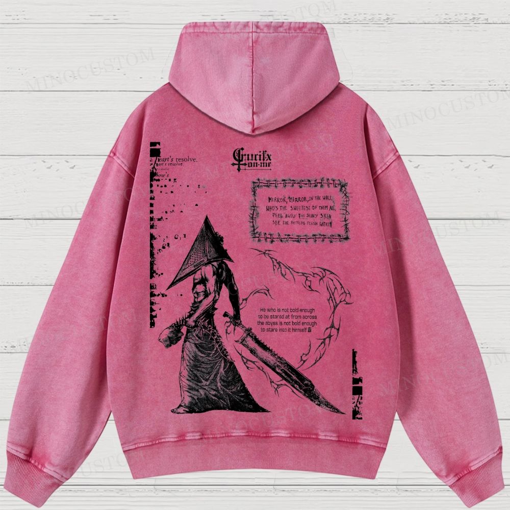 Vintage Silent Hill Tee: Retro Gamer Washed Hoodies 