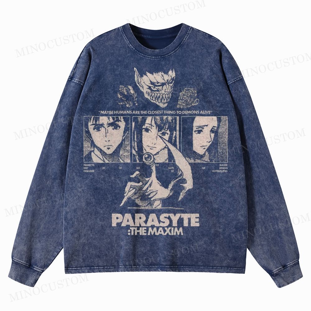 Parasyte: The Maxim Anime Washed Long-Sleeved T-Shirt 