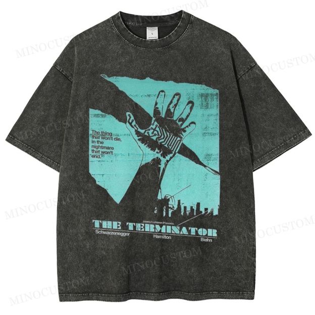 The Terminator Sci - Fi Action Graphic Washed T-Shirt