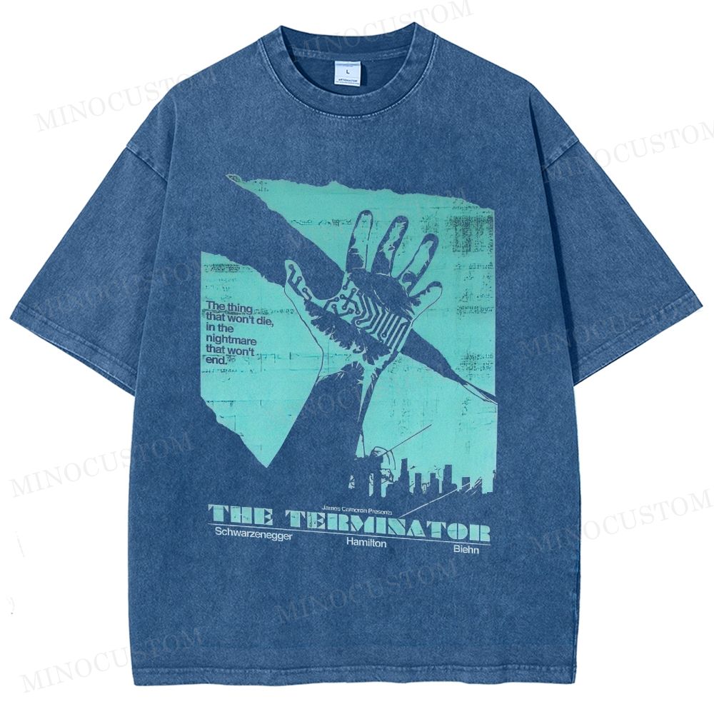 The Terminator Sci - Fi Action Graphic Washed T-Shirt