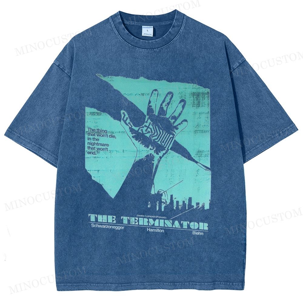The Terminator Sci - Fi Action Graphic Washed T-Shirt