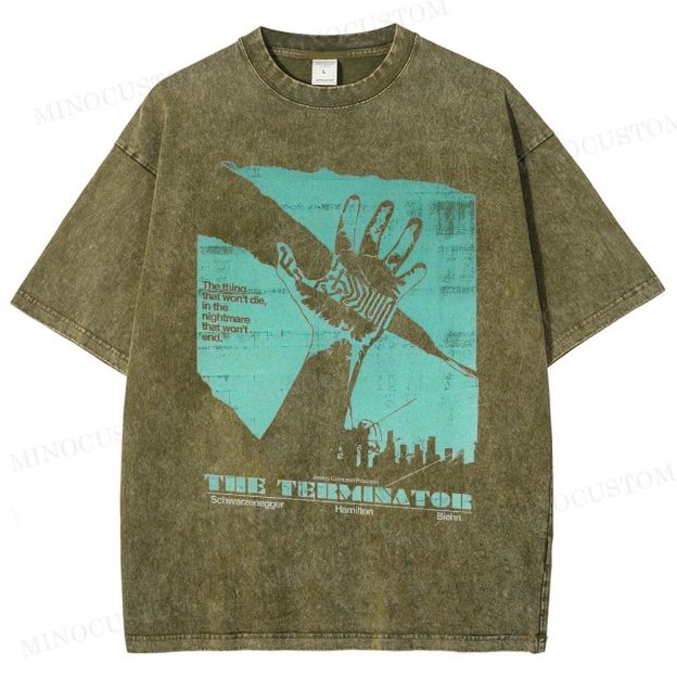 The Terminator Sci - Fi Action Graphic Washed T-Shirt