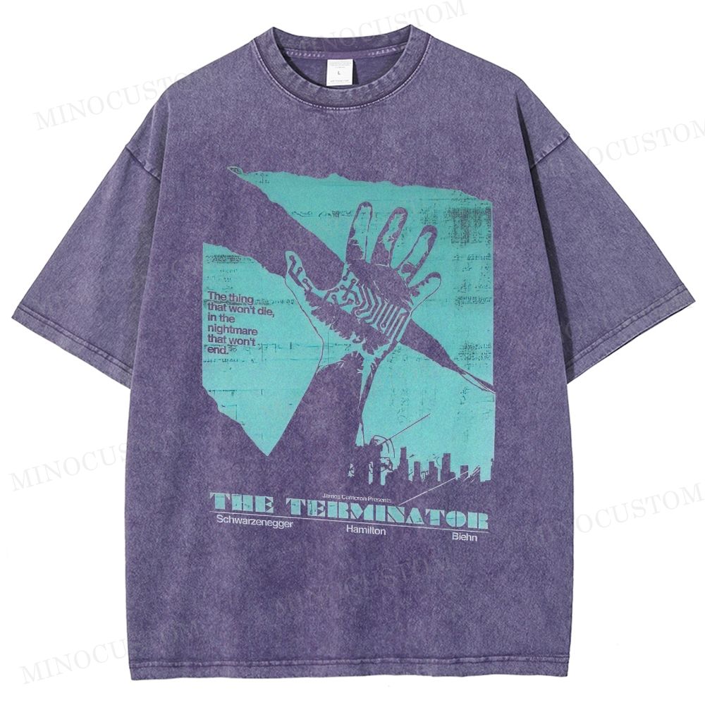 The Terminator Sci - Fi Action Graphic Washed T-Shirt
