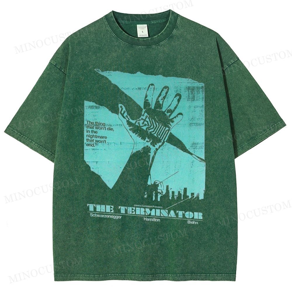 The Terminator Sci - Fi Action Graphic Washed T-Shirt