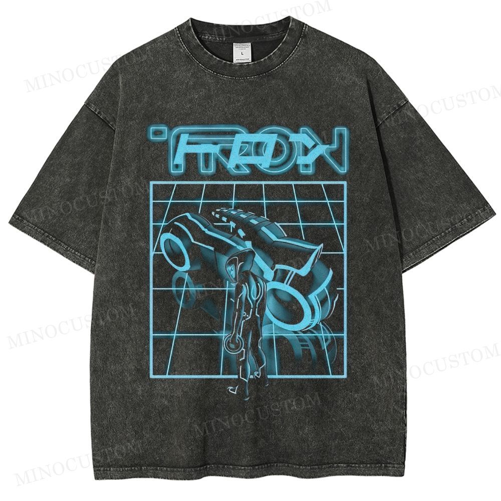 TRON (1982) Sci - Fi Action Graphic Washed T-Shirt