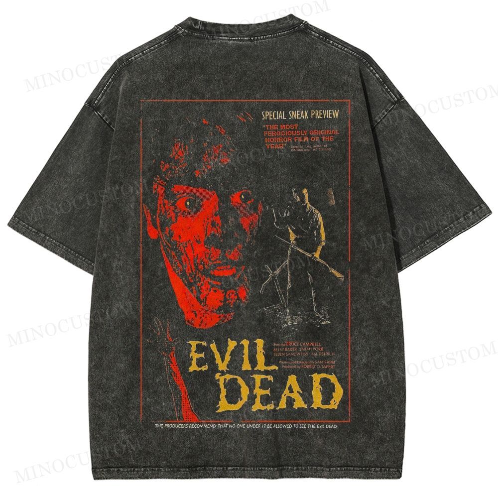 The Evil Dead Horror Graphic Washed T-Shirt