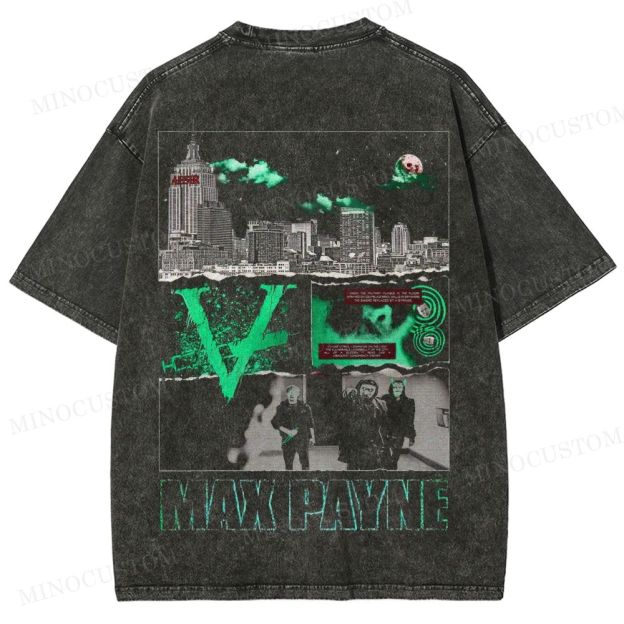 Max Payne Action Shooter Graphic Washed T-Shirt