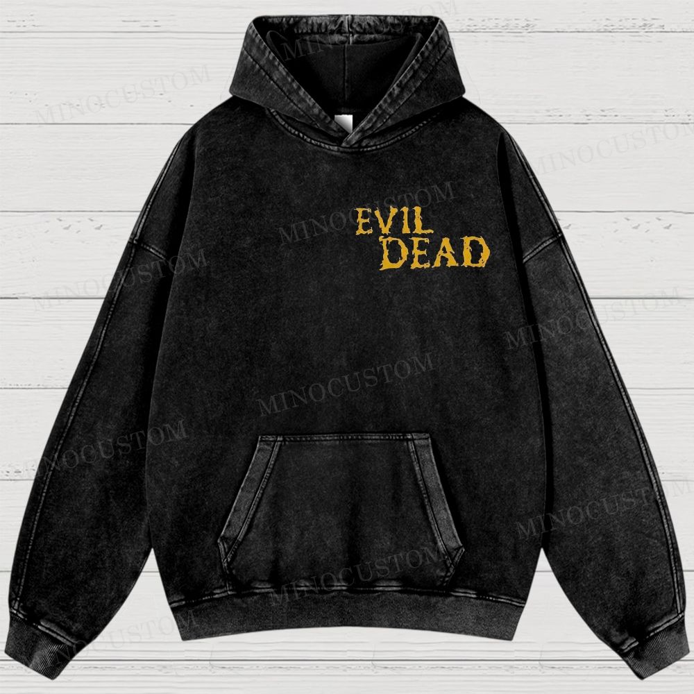 The Evil Dead Horror Graphic Washed Hoodies