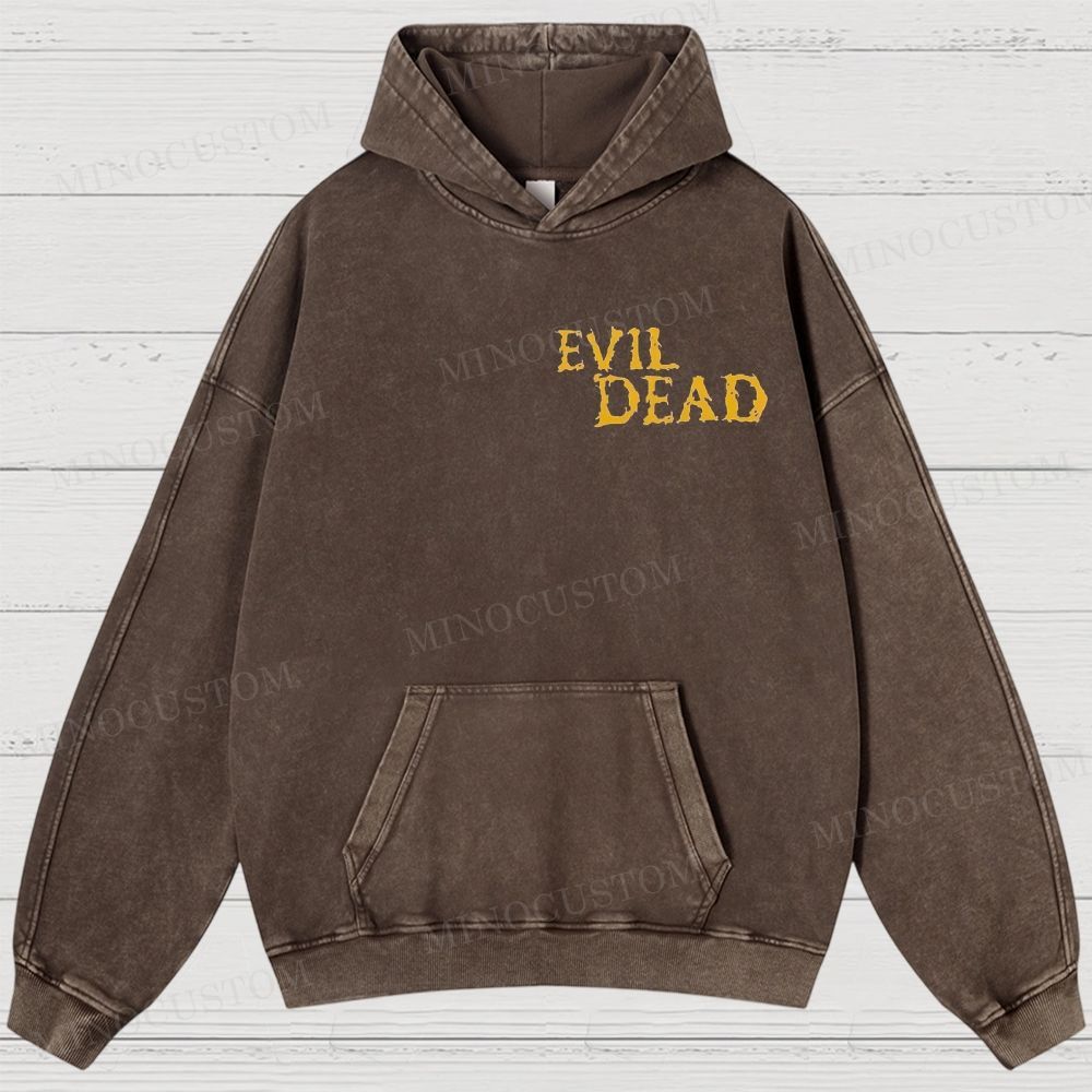 The Evil Dead Horror Graphic Washed Hoodies