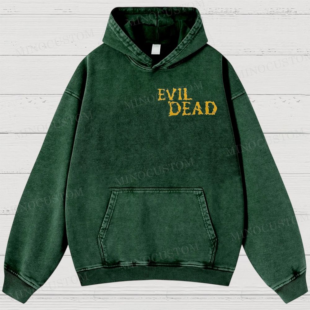 The Evil Dead Horror Graphic Washed Hoodies