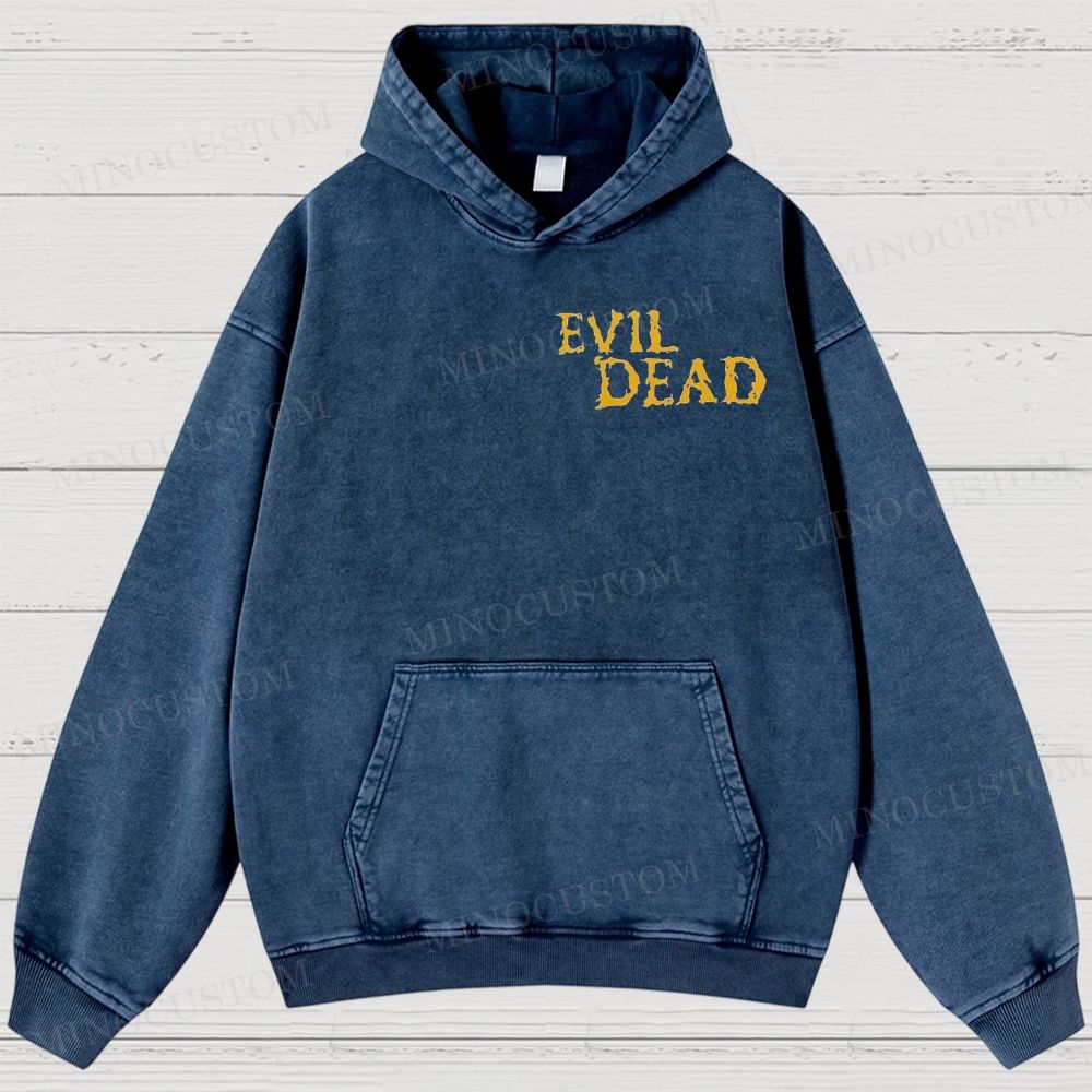 The Evil Dead Horror Graphic Washed Hoodies