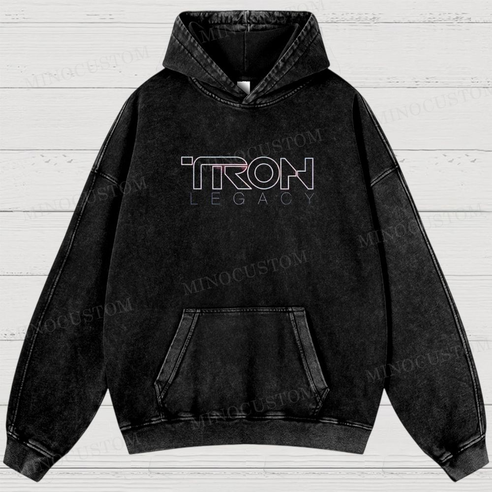 TRON: Legacy Sci - Fi Graphic Washed Hoodies 