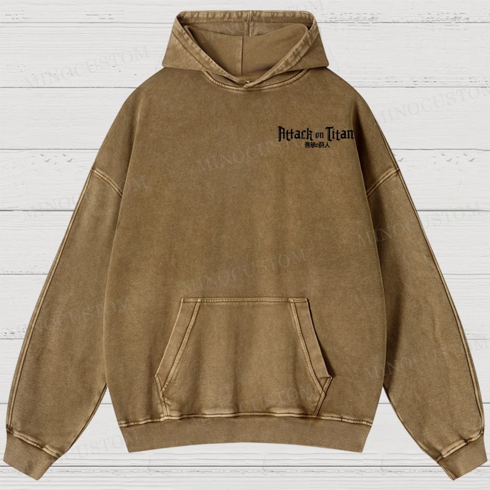 Attack on Titan Anime Washed Hoodies 
