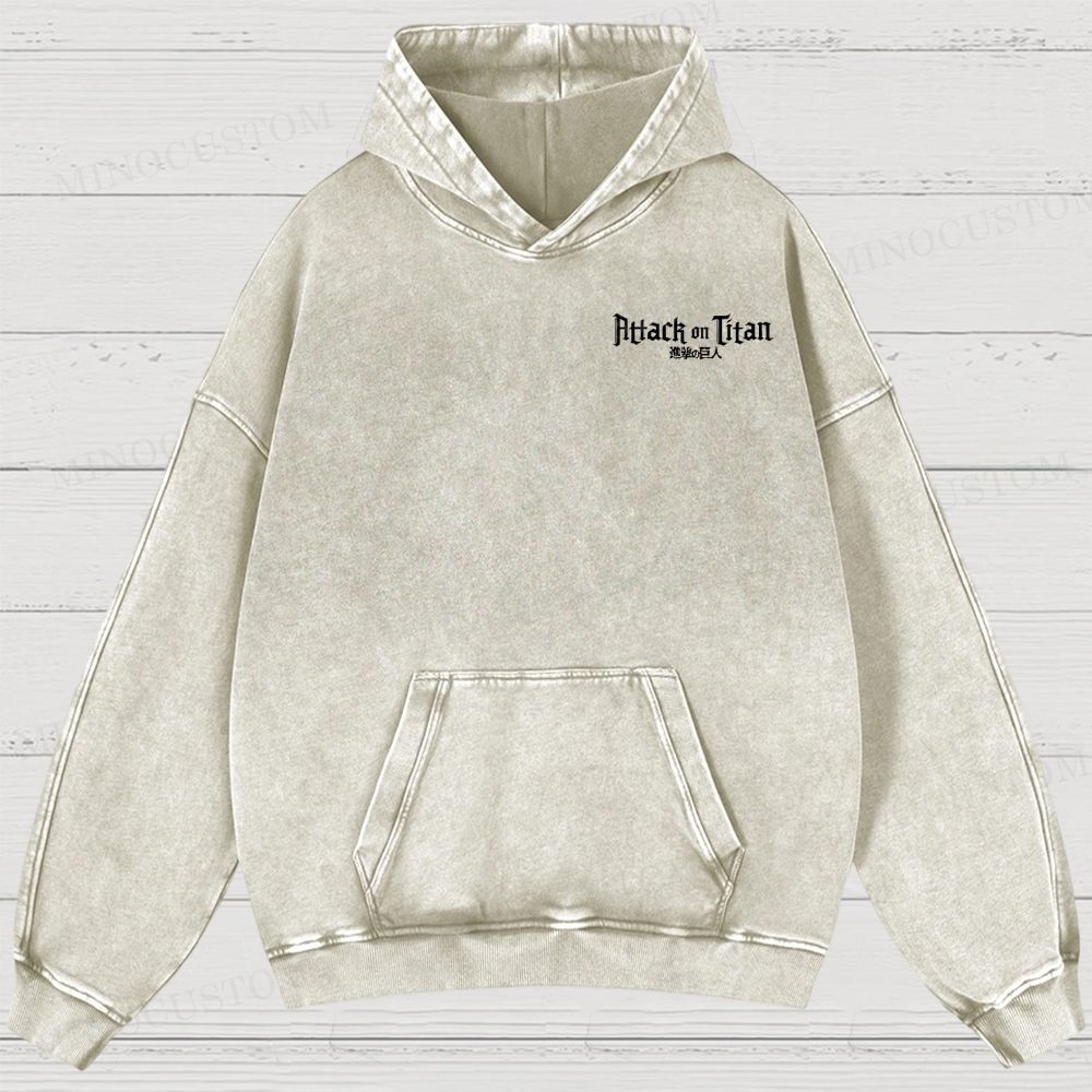Attack on Titan Anime Washed Hoodies 