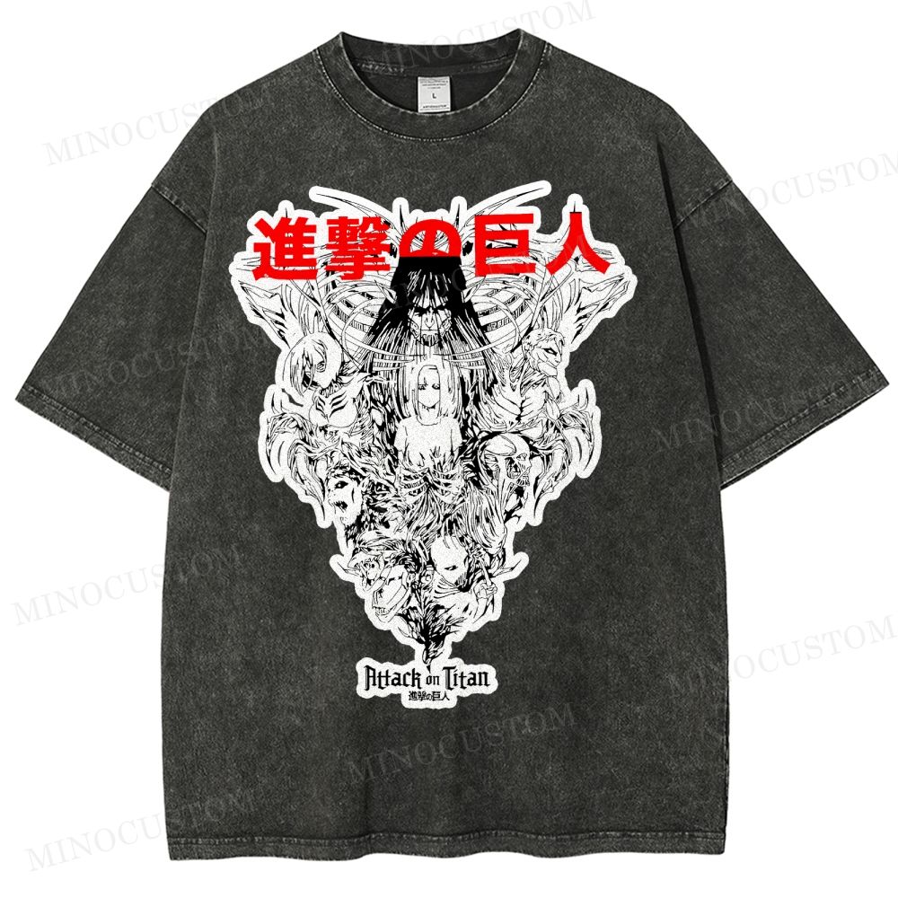 Attack on Titan Anime Washed T-Shirt 