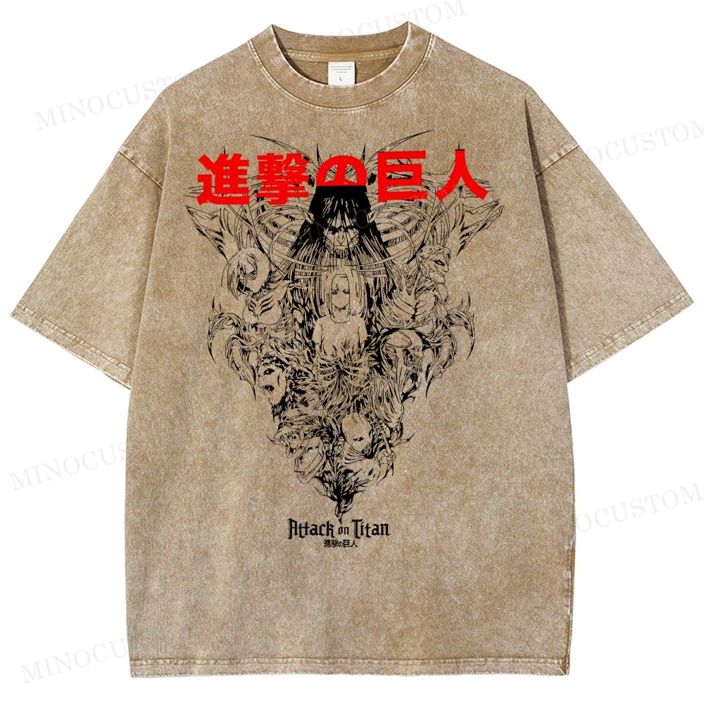 Attack on Titan Anime Washed T-Shirt 