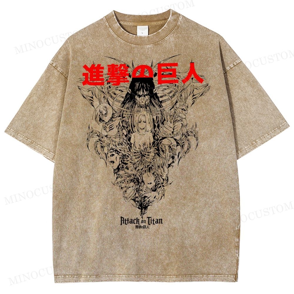 Attack on Titan Anime Washed T-Shirt 
