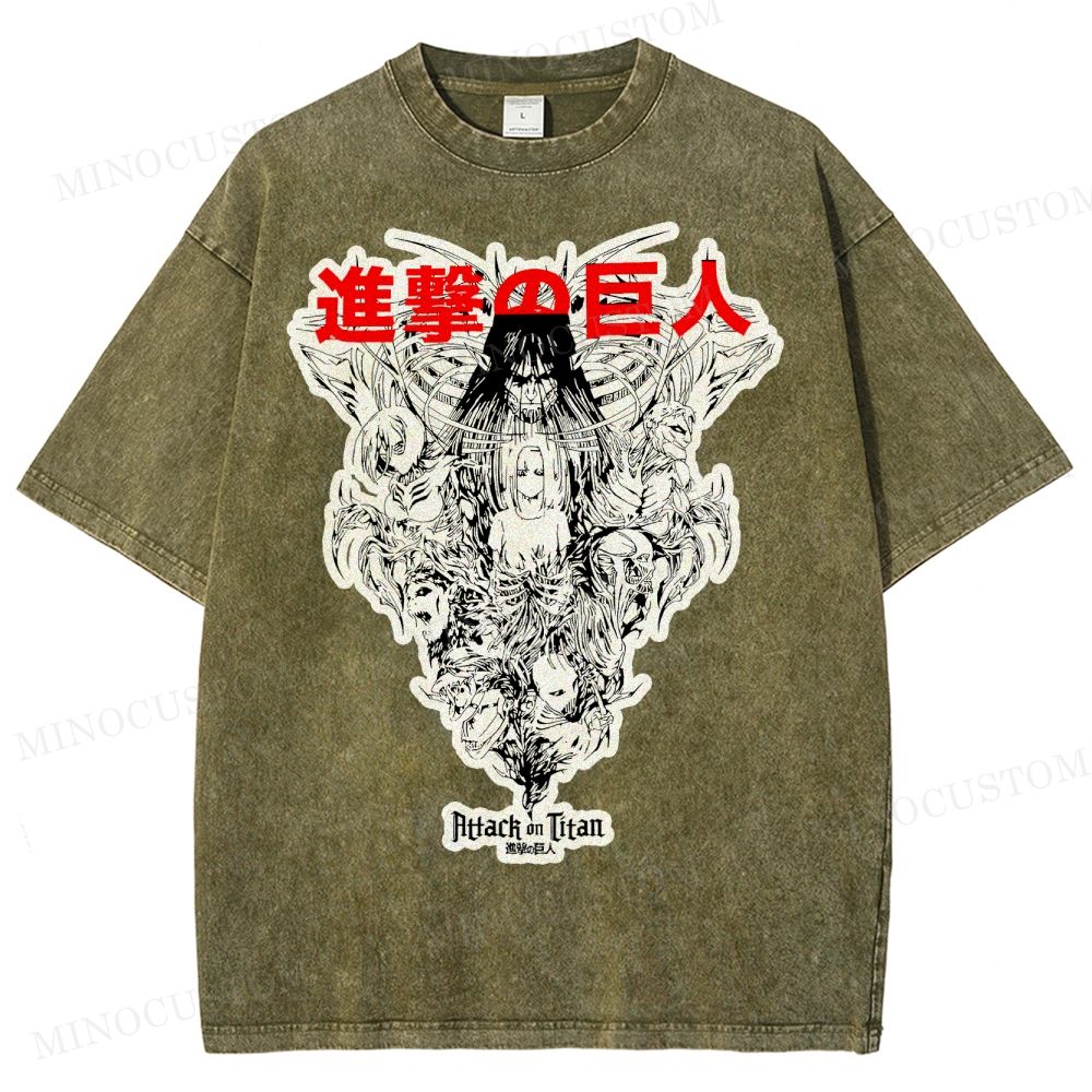 Attack on Titan Anime Washed T-Shirt 