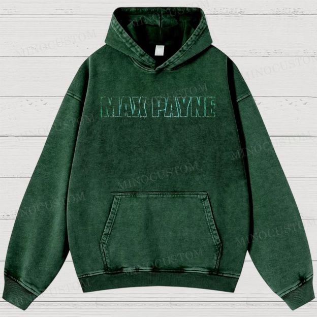 Max Payne Action Shooter Graphic Washed Hoodies 