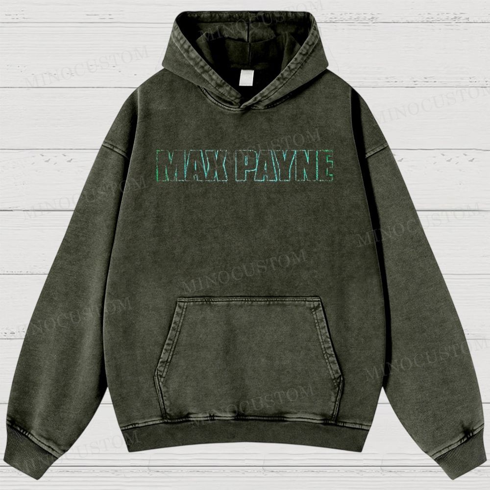 Max Payne Action Shooter Graphic Washed Hoodies 