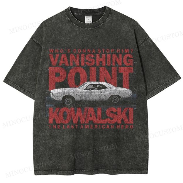 Vanishing Point Action Thriller Car Graphic Washed T-Shirt